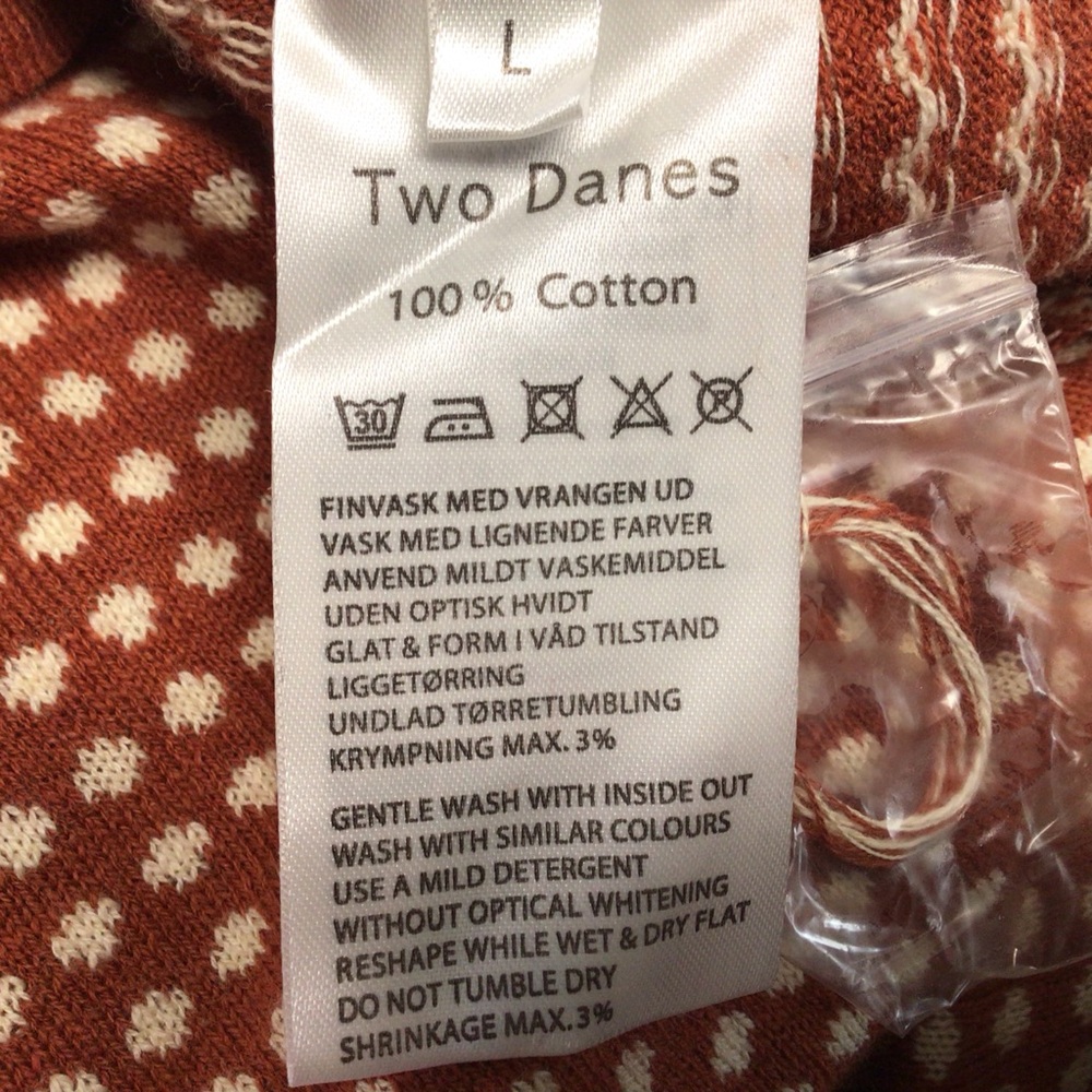 “NWT” TWO DANES COPENHAGEN 100% COTTON CREWNECK PULLOVER SWEATER SIZE LARGE - Picture 9 of 10